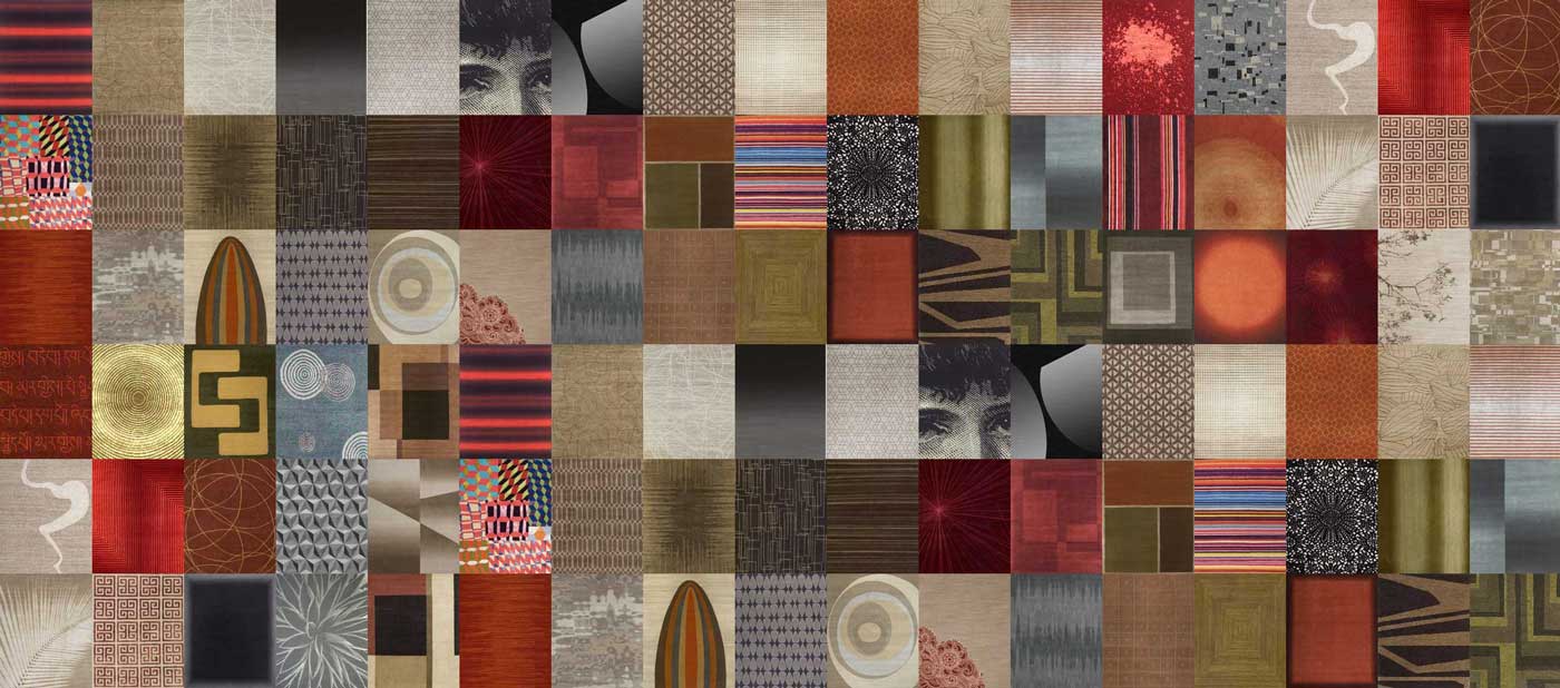 A mosaic of delinear rug designs